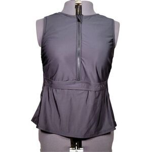 All in Motion Women's Sleeveless Zipper Front Rash Guard Sz 18W